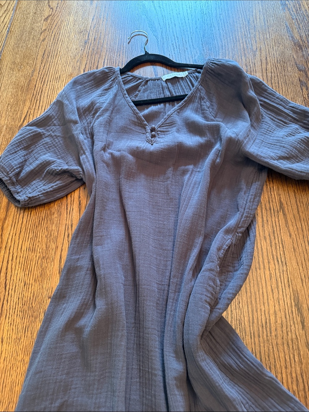 Mododoc 100% Cotton Gauze Midi Dress Pockets Coastal Boho Relaxed M - Picture 7 of 10